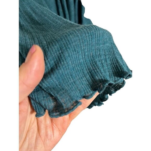 Free People Top Women XS Green Pullover Tiered Boho Peasant Hippie Cowgirl Retro - Picture 6 of 12